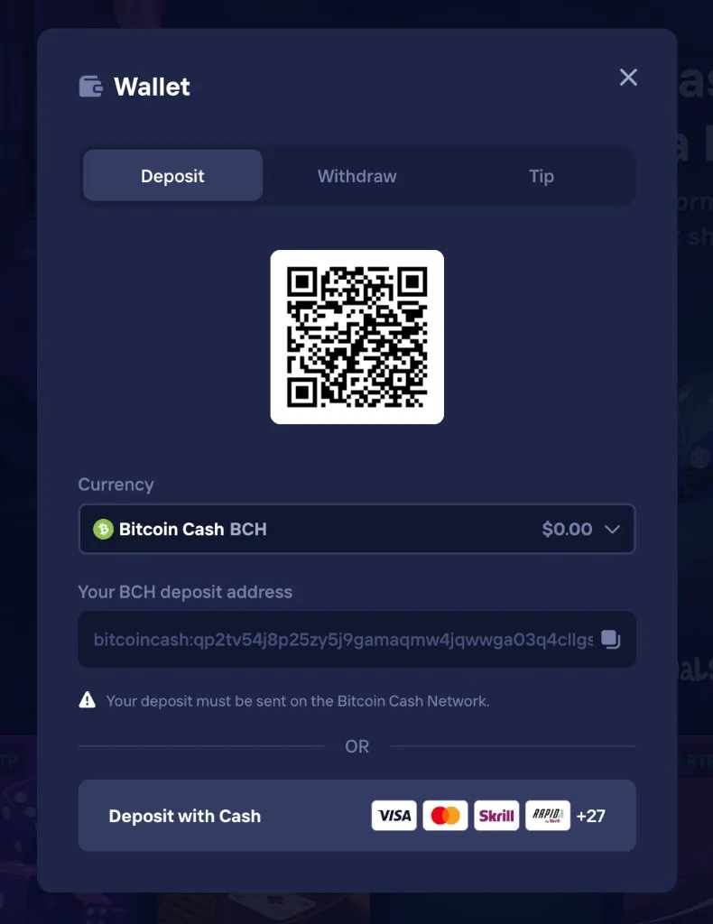 Duel deposit modal