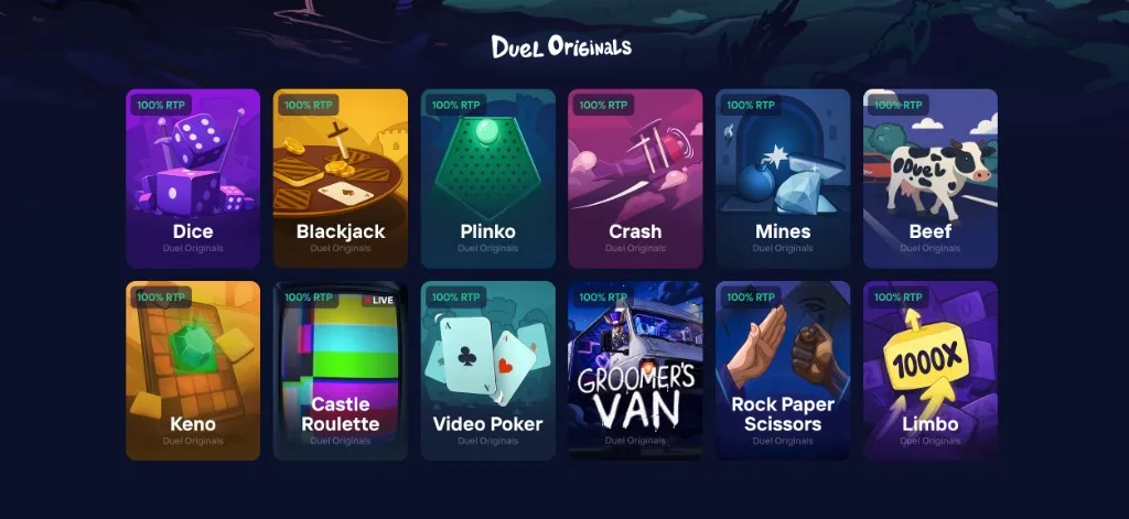 Duel Originals game grid