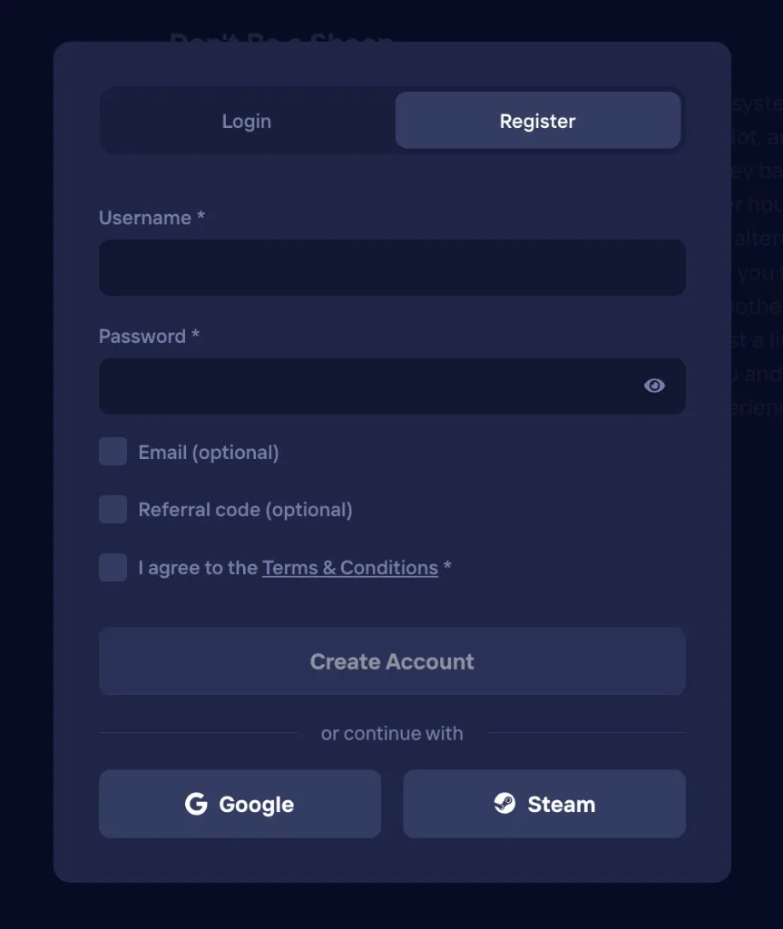 Duel registration modal